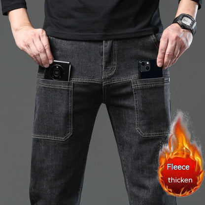 F.J.C. S.M. Thick Fleece-lined Denim Pants Men