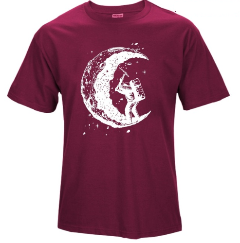 S.M. Digging The Moon Print Casual T-Shirt