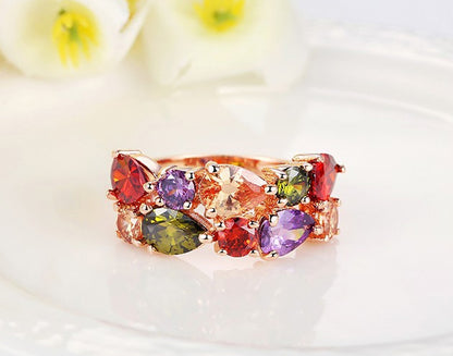 Colored zircon rings