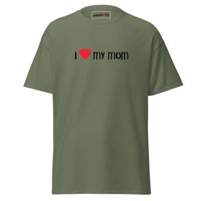 S.M.  Men's "I LOVE MY MOM" Casual Round Neck Short Sleeves