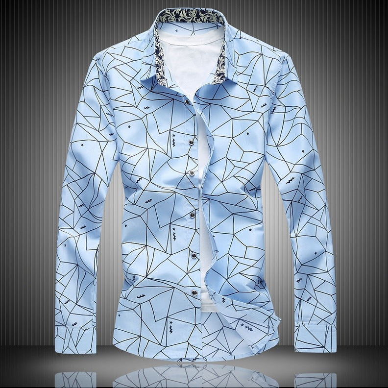 F.J.C.  S.M.  Men's shirts long casual shirts