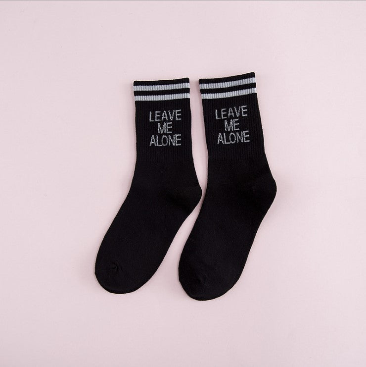 Luokou two bars long tube female socks