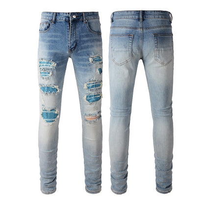 S.M. High Street Blue Diamond Washed Jeans Men