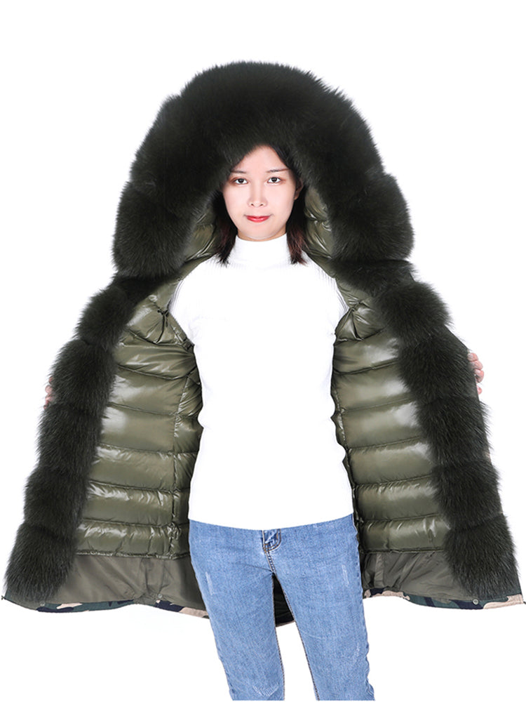 Coat Fur With Detachable Inner Liner Placket