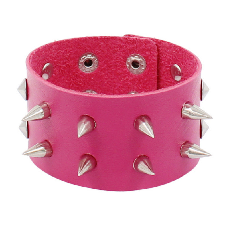 Fashion Leather Rivet Snap Bracelet