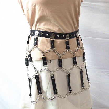 Rhinestone Inlaid Punk Belt Hip-hop Jewelry Waist Chain