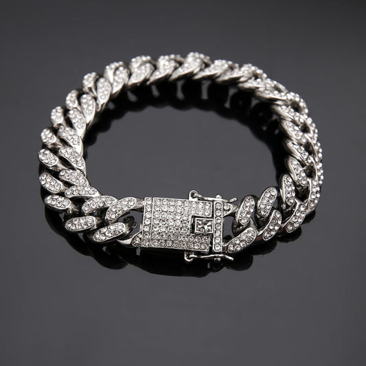 Cuban Bracelet Diamond Cuban Link Chain Hiphop Jewelry