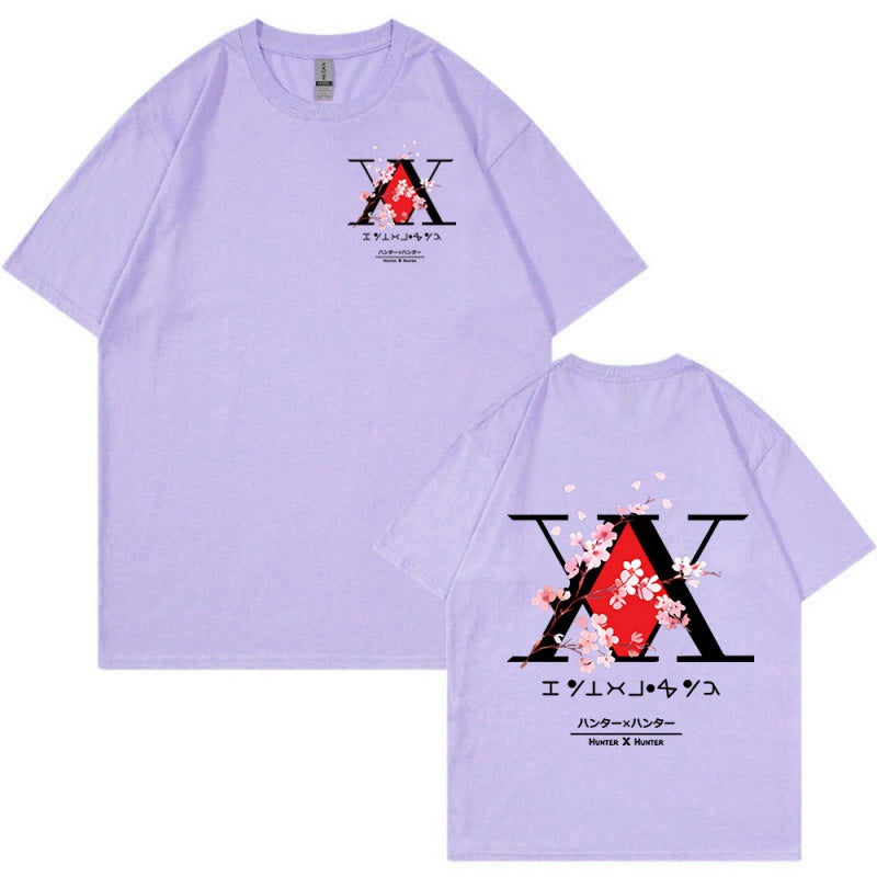 S.M. Anime X Logo T-shirt Killua Gon Cherry Blossom