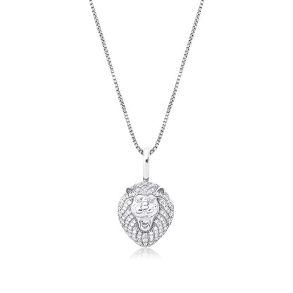 a necklace with a lion head on it