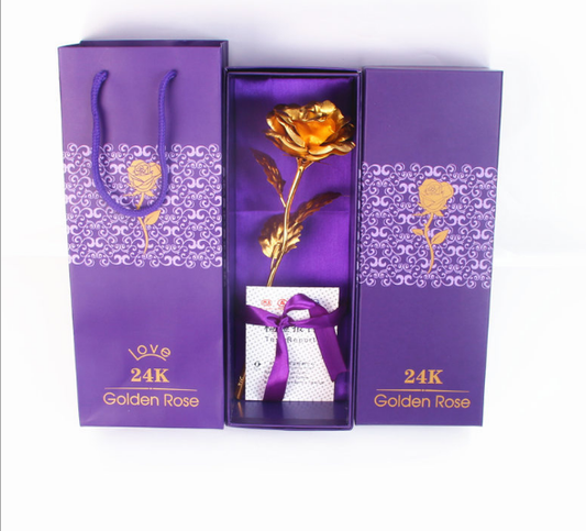 S.B. gold rose gift bag