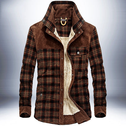 S.M.  Pure Cotton Plaid  Military Style Jacket