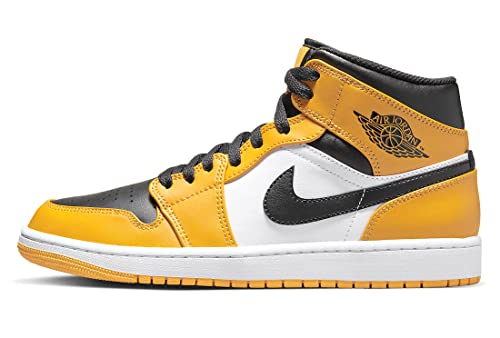 a pair of yellow and black sneakers