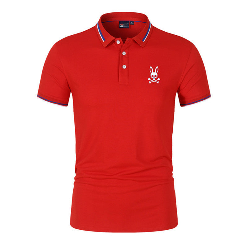 S.M. Men's Printed Short-sleeved Polo style Shirt