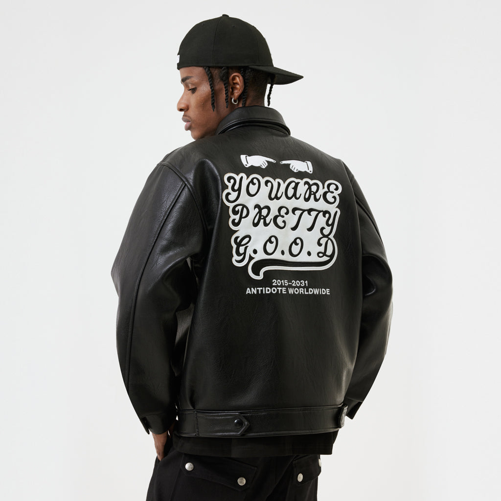 F.J.C. S.M.  Leather Bomber Jacket