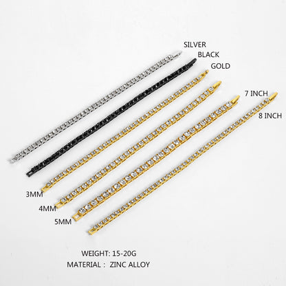 Mens Fashion Single Drain Diamond Bracelet