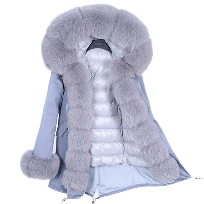 Coat Fur With Detachable Inner Liner Placket