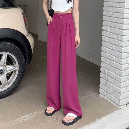 Women's New High Waist Loose Drape Suit Wide Leg Pants