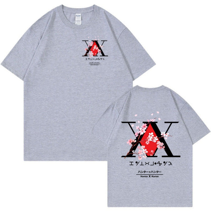 S.M. Anime X Logo T-shirt Killua Gon Cherry Blossom