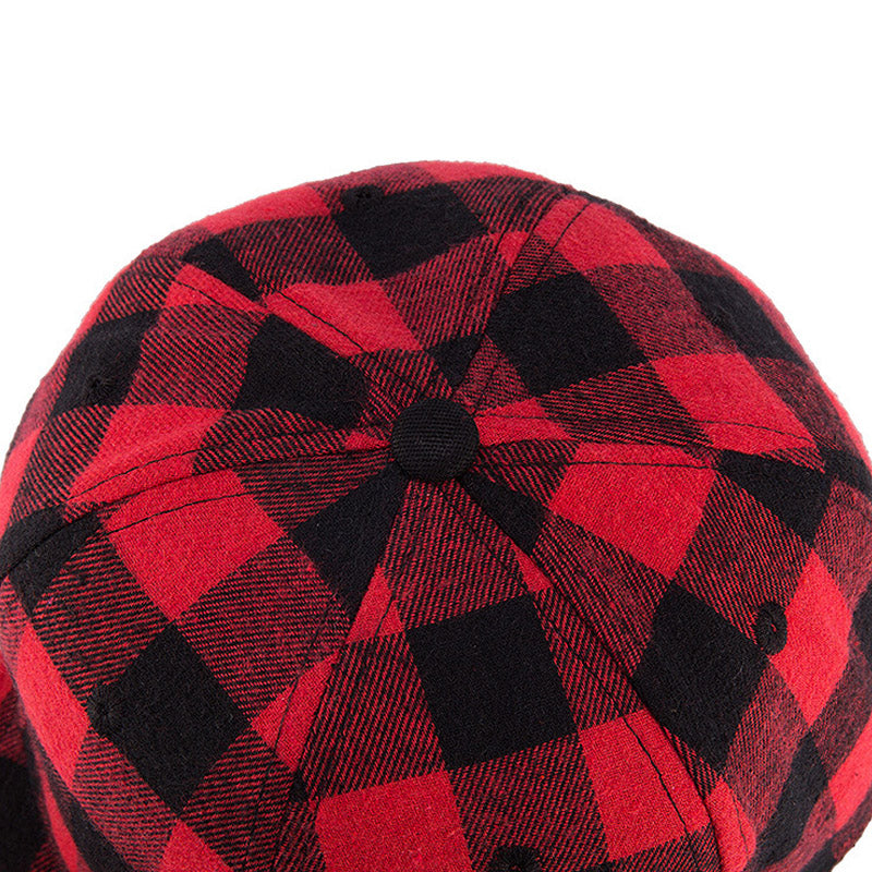 S.H. Red Black Plaid Lumberjack Baseball Hats