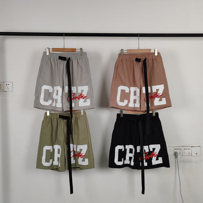 S.M. Corteiz new large label letter printed logo shorts