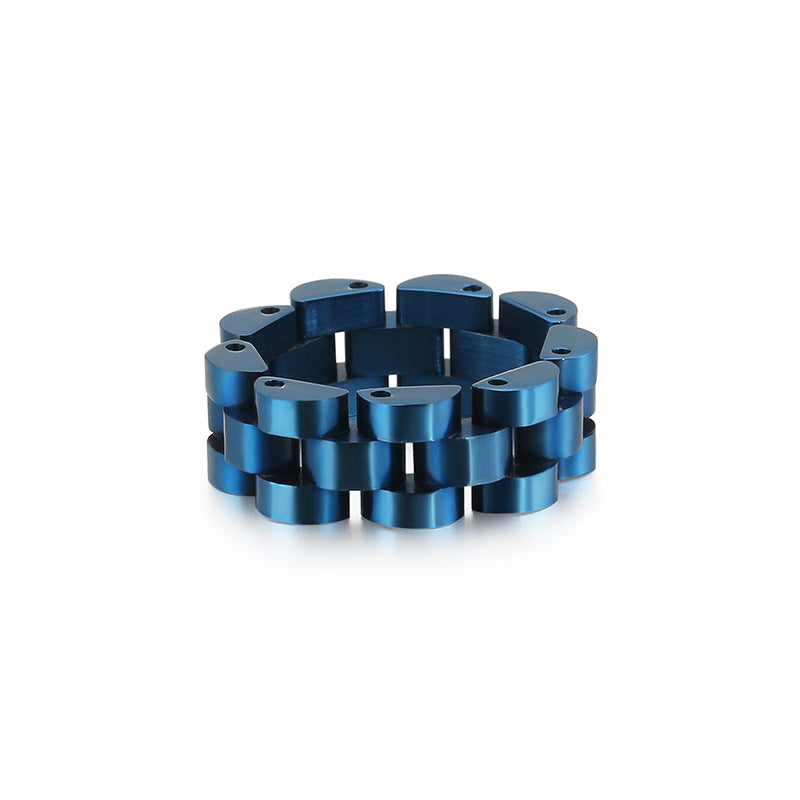 Titanium Steel Ring Watch Bracelet Design Hip Hop Jewelry