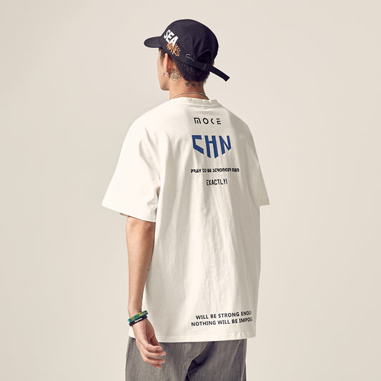 Japanese hip hop Street printed T-shirt S.M.