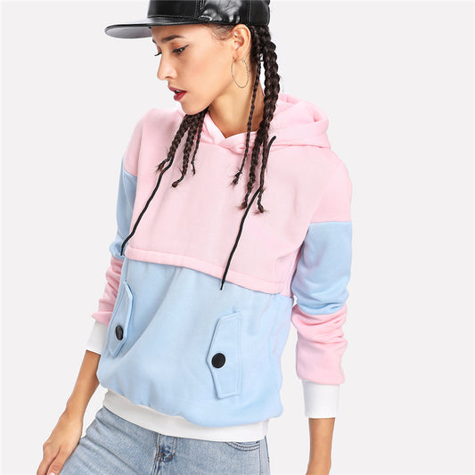 F.J.C.  S.W.  Color Block long sleeve women's hoodie