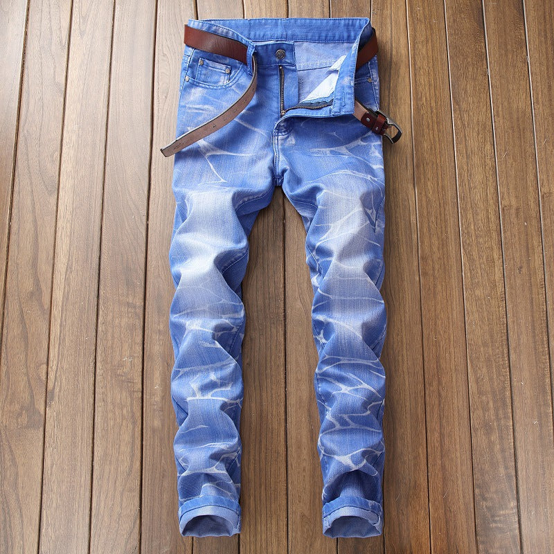 S.M. New Fashion Mens Ripped Hole Jeans Casual Slim Skinny  Denim Pants