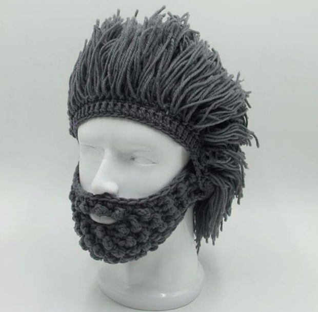 S.H. knit wool handmade beard men wig hats