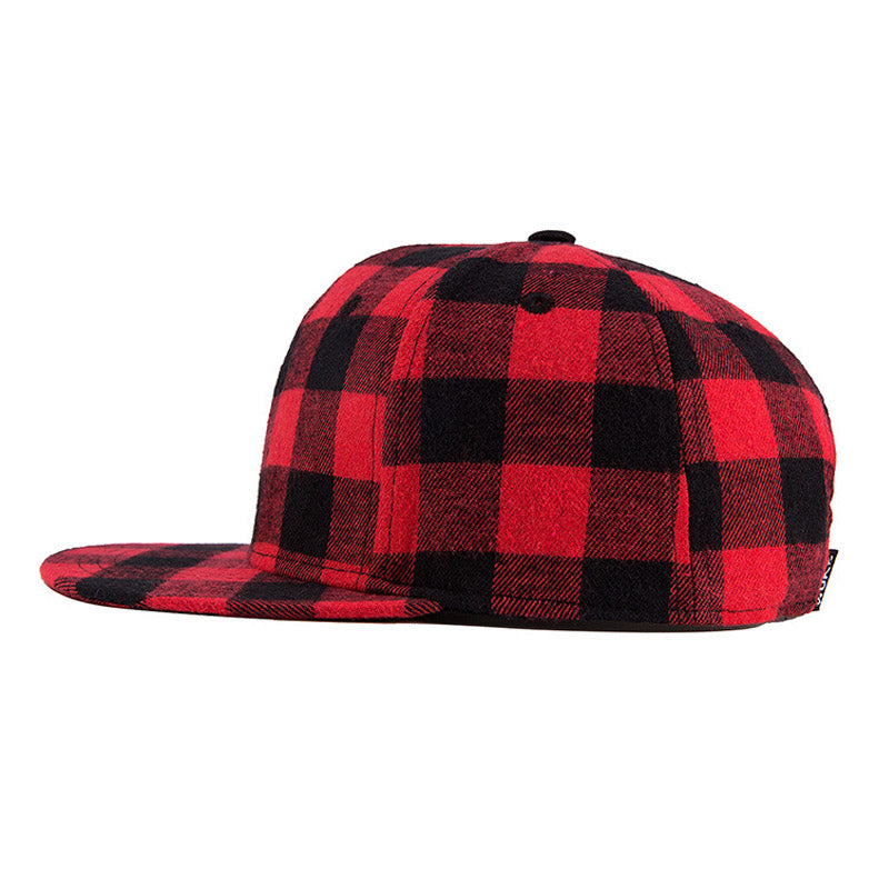 S.H. Red Black Plaid Lumberjack Baseball Hats