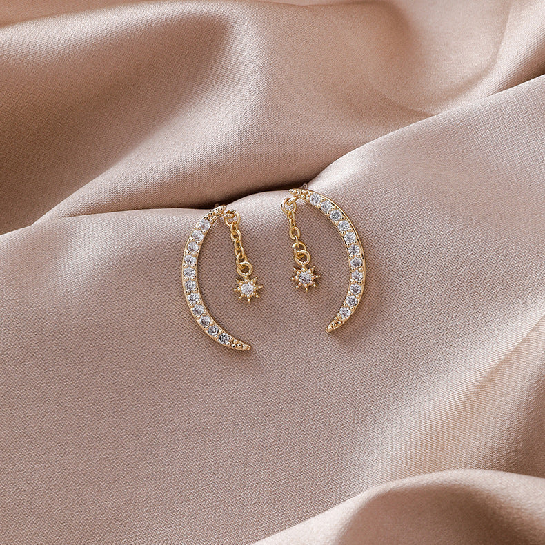 Zircon Moon Earrings Xingyue Earrings Earrings