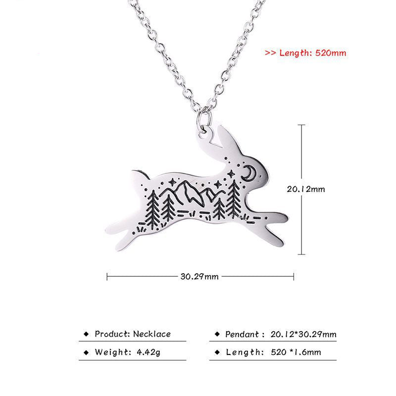 Personality Hip-hop Men And Women Titanium Steel Wolf Head Moon Pendant Jewelry