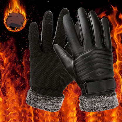 New Men's Touch Screen Leather Gloves