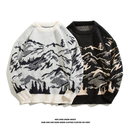 F.J.C. S.M. Men's Japanese-style Retro Sweater