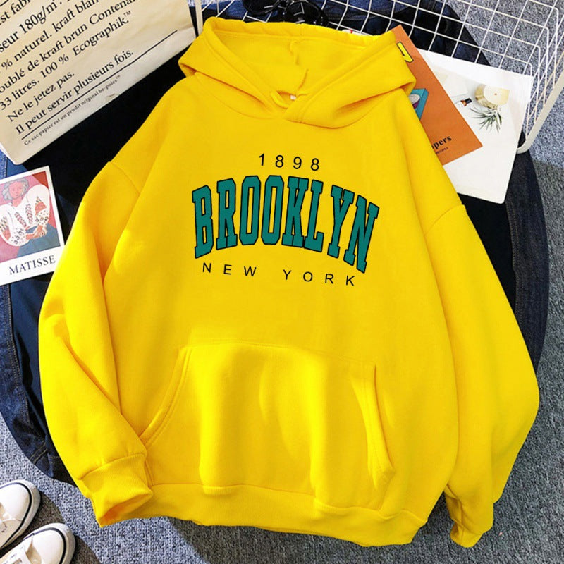 F.J.C. women's "1898 Brooklyn New York" graphic print hoodie S.W.