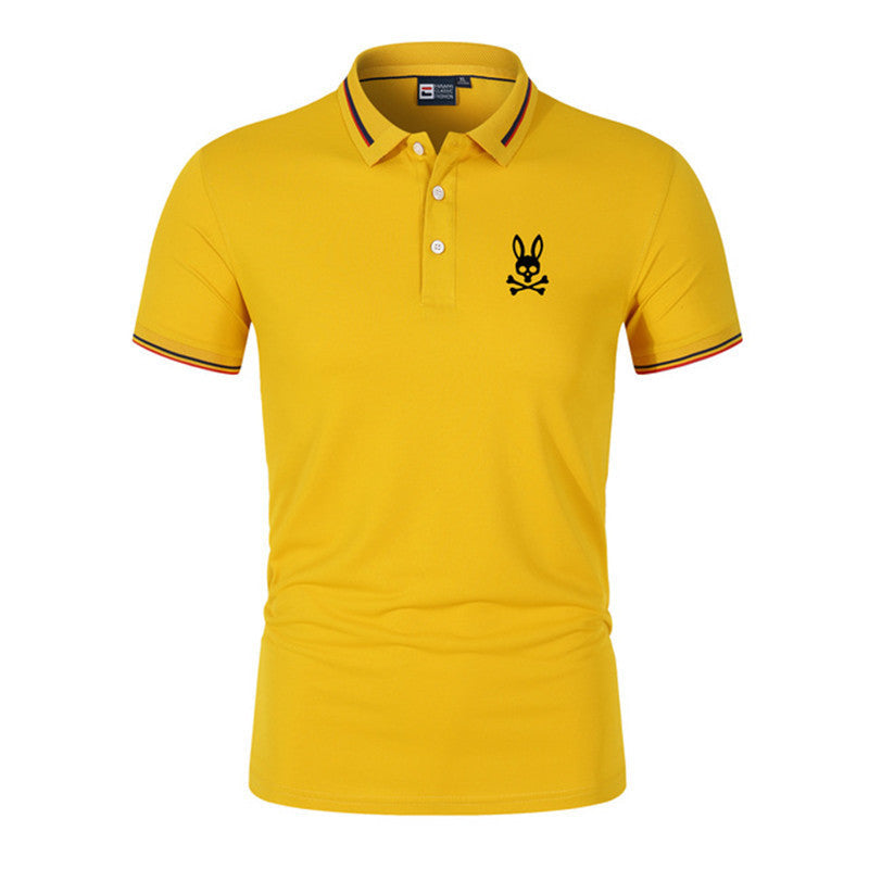 S.M. Men's Printed Short-sleeved Polo style Shirt