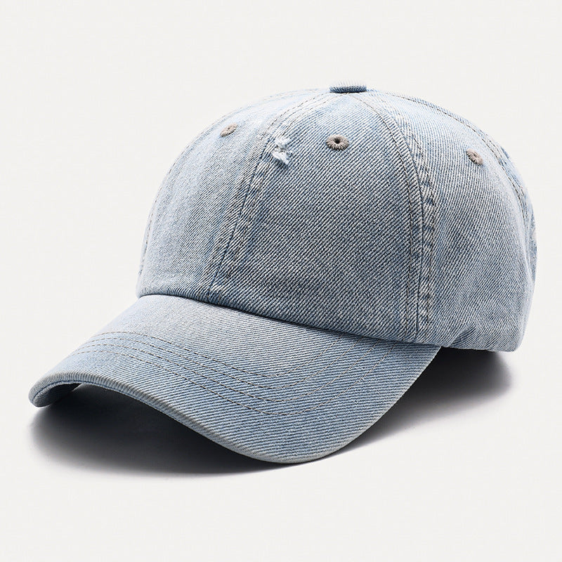 Hole Denim Korean Men And Women General Baseball Caps