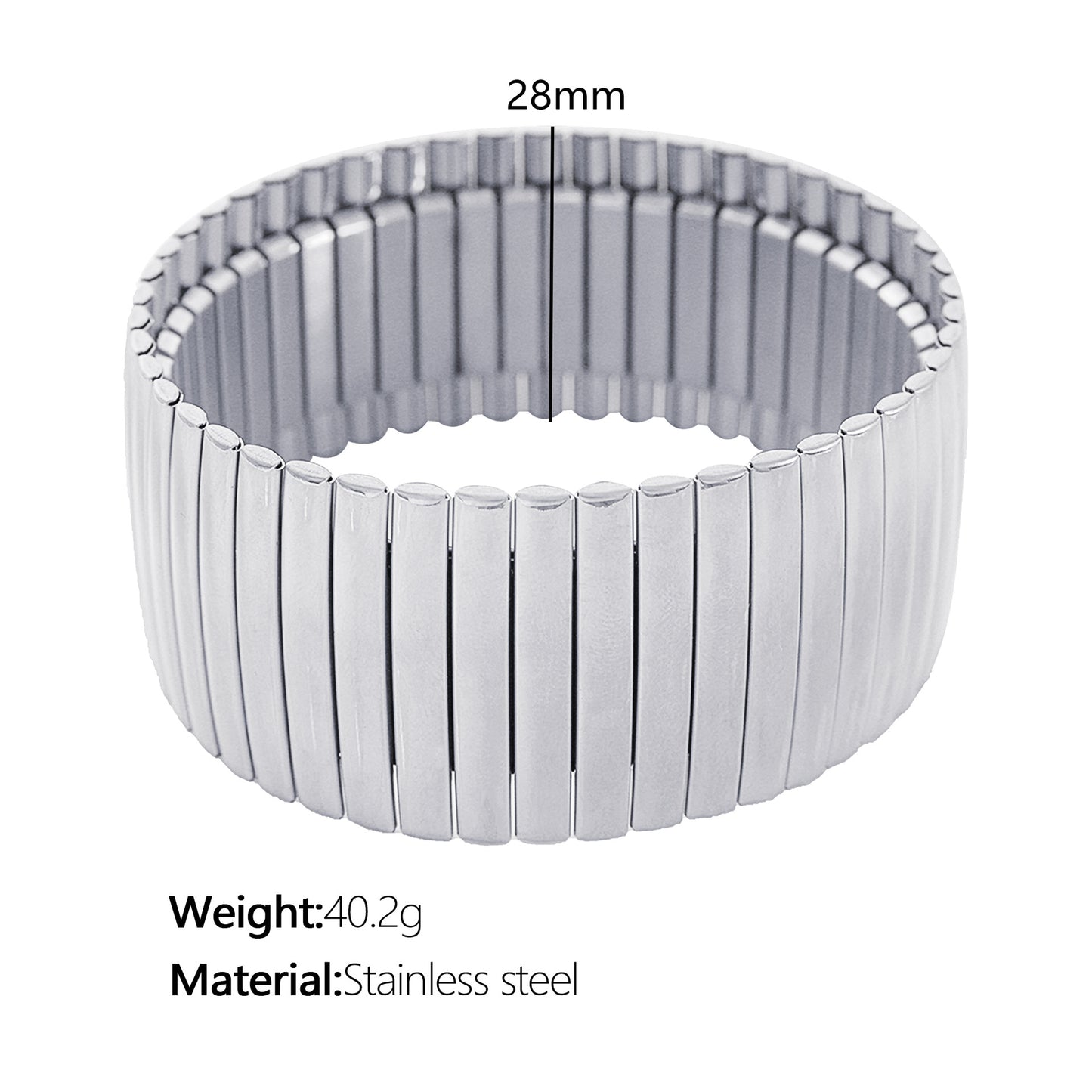 Stainless Steel Stretch Strap Retro Metal Contraction Band Pull Titanium Steel Bracelet