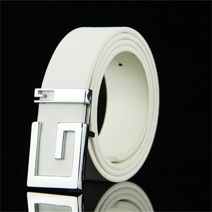 Men's And Women's Fashionable And Simple Smooth Buckle Belts S.M.  S.W.