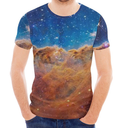 S.M.  Men's Short-sleeved Star Cluster Printed Fashion T-shirt