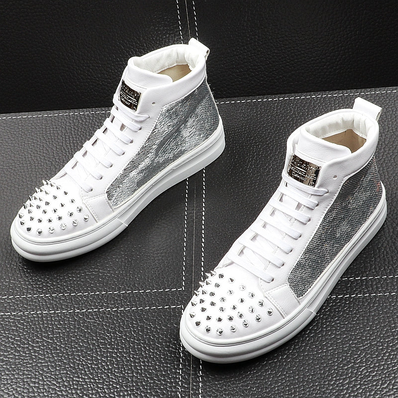 Male Hairdresser Thick Soled High Top Shoes