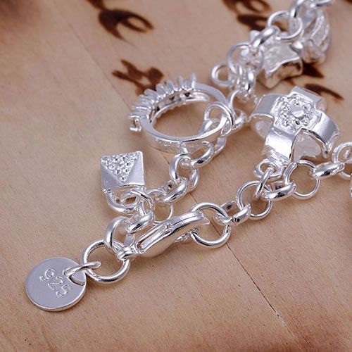 F.J.C. 925 Silver Thirteen Charm Bracelets