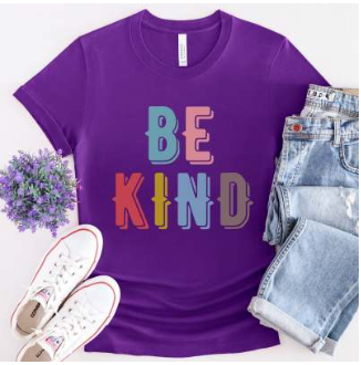 S.W.  Women's "Be Kind" Casual Round Neck Short Sleeves