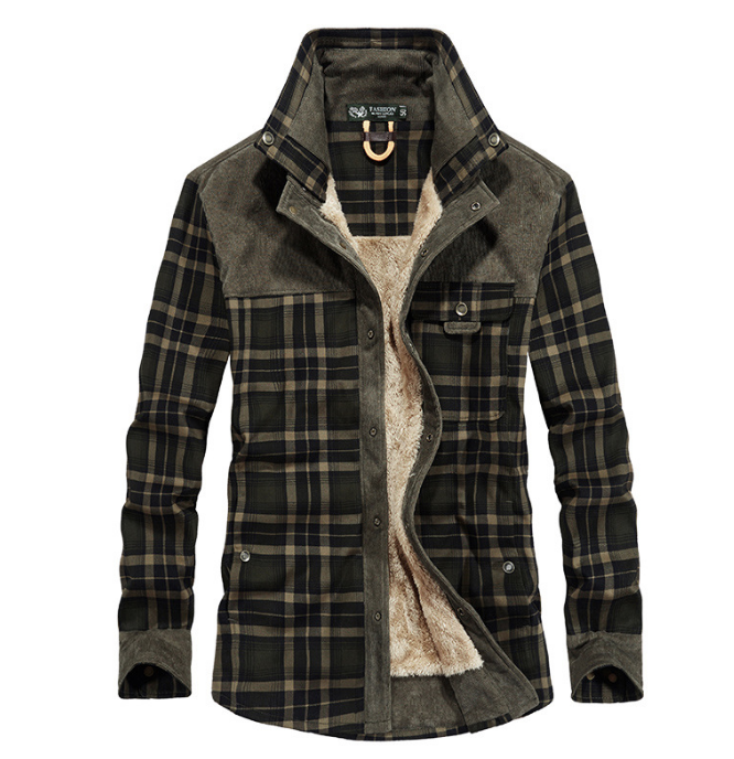 S.M.  Pure Cotton Plaid  Military Style Jacket