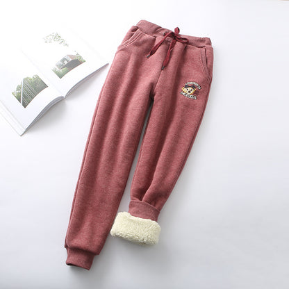 Lamb velvet sweatpants Trousers