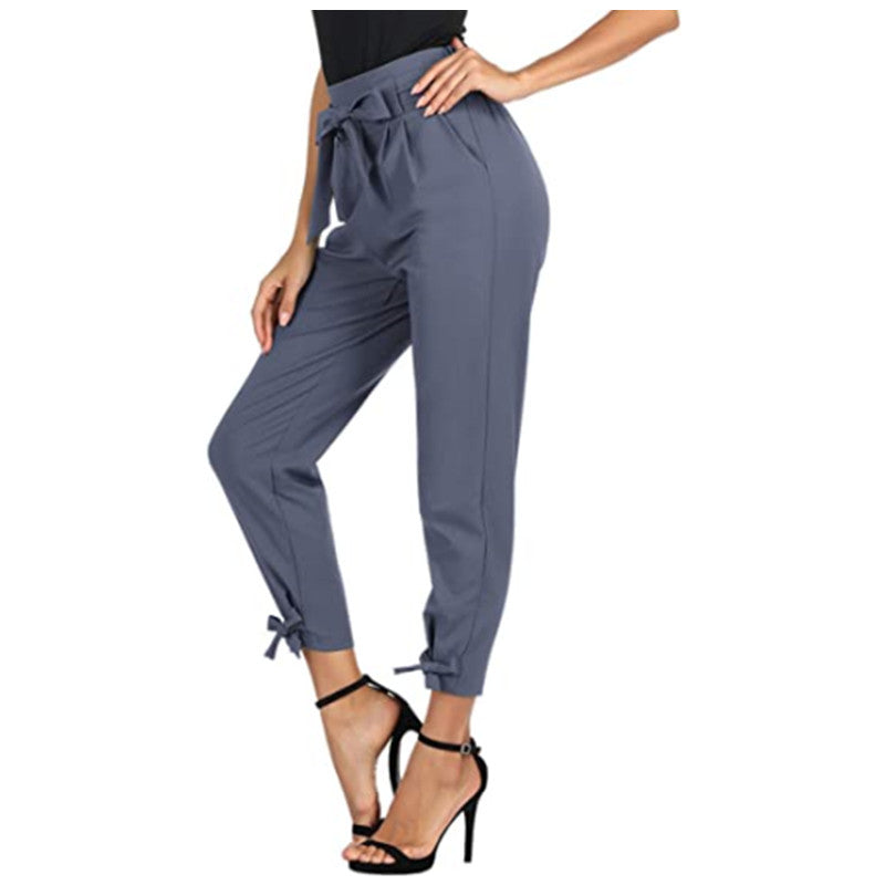 S.W. High Waisted Lace Up And Loose Fitting pants Women Clothing