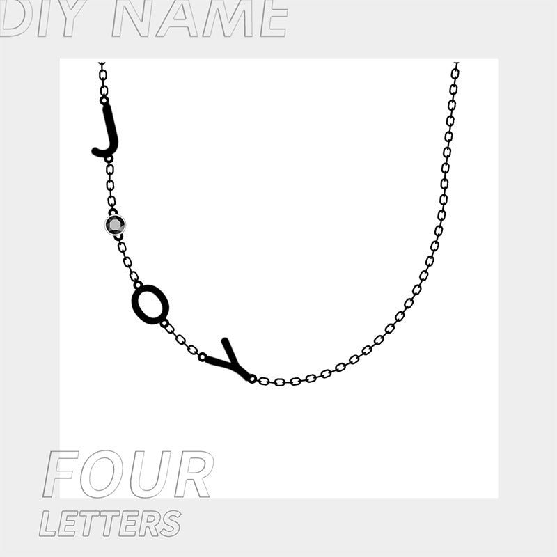 Stainless Steel 26 English Letter Name Necklace- F.J.C. JEWELRY