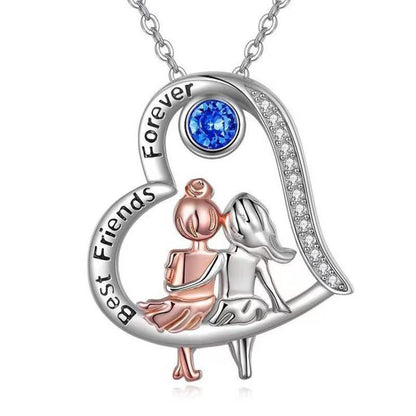 Forever Heart And Diamond Two-tone Pendant Necklace