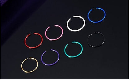 Box Of 40 Stainless Steel Curved Nose Rings