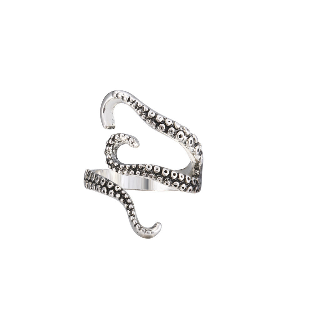 Punk Hip Hop Octopus Tentacle Simple Style Fashion Popular Racket Popular Ring Small Jewelry